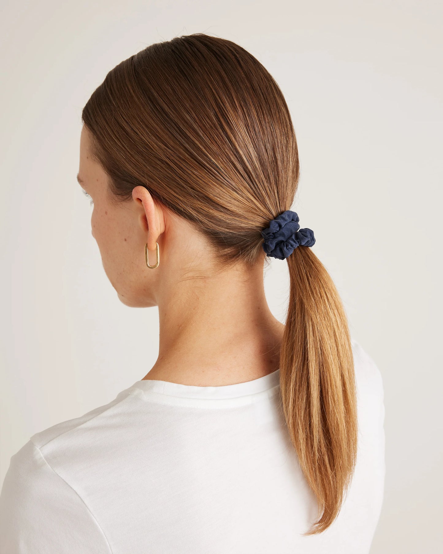 100% Washable Silk Skinny Scrunchies - One Size / Black/Ivory/Toasted Almond