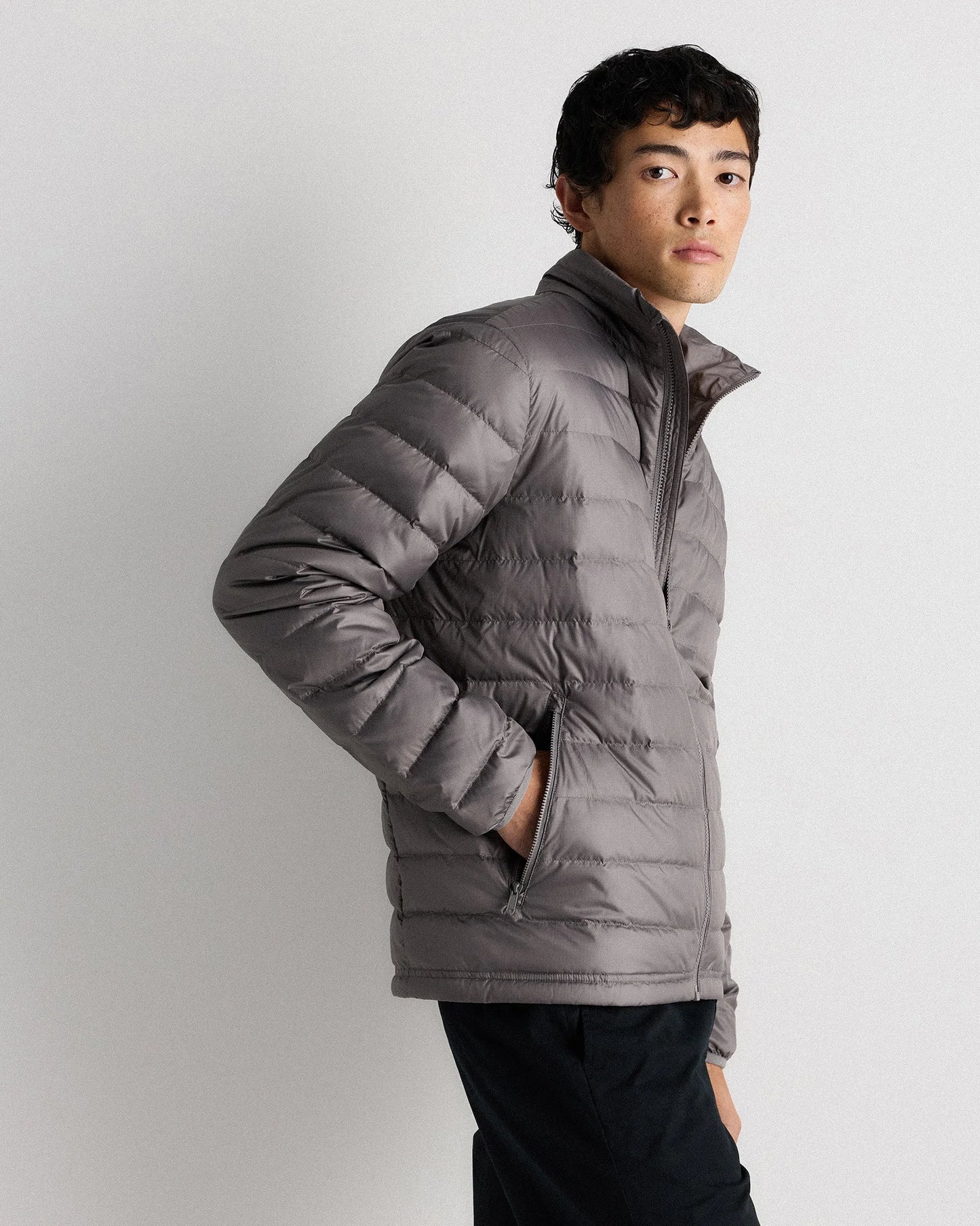 Lightweight Down Packable Puffer Jacket - XS / Overcast Grey