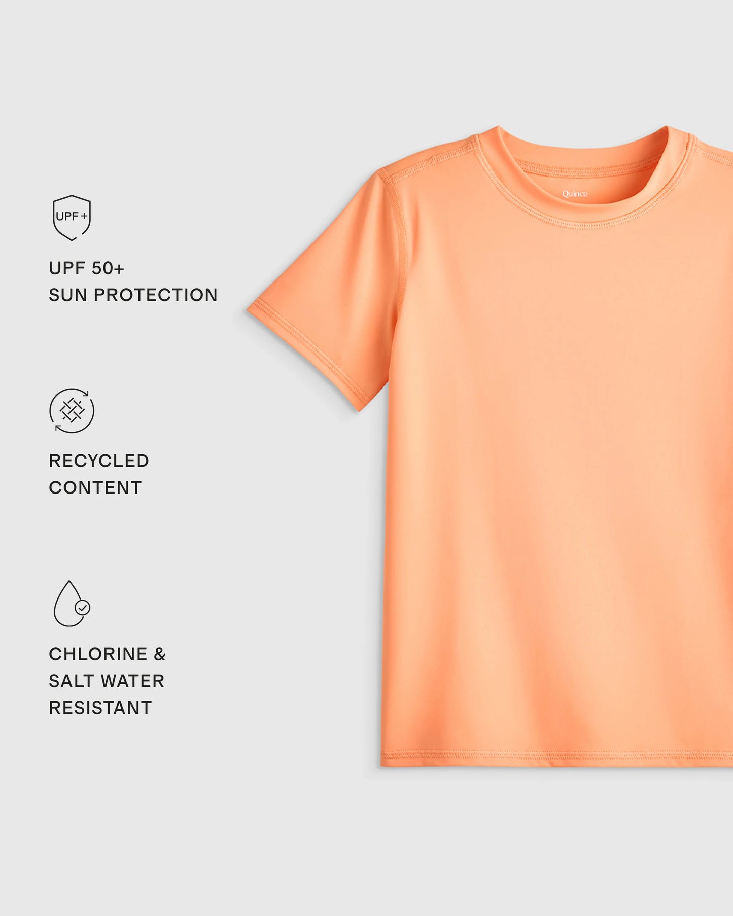Short Sleeve Rash Guard Top - 2T / Coral Orange