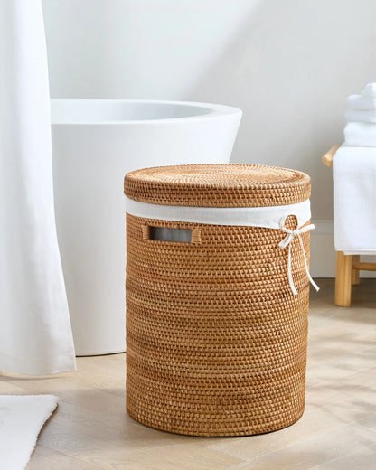 Handwoven Rattan Hamper - One Size / Natural