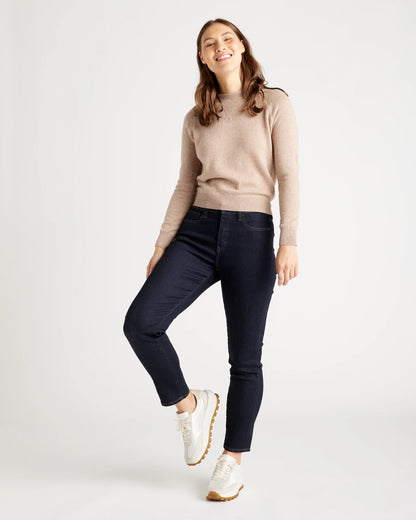 Mongolian Shrunken Cashmere Sweatshirt - XS / True Navy