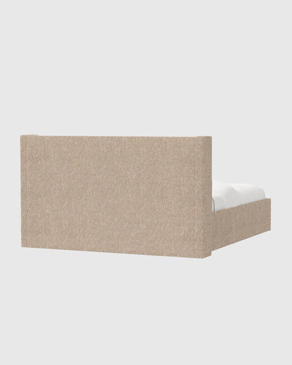 Plush Boucle Wingback Bed - Full / Ivory