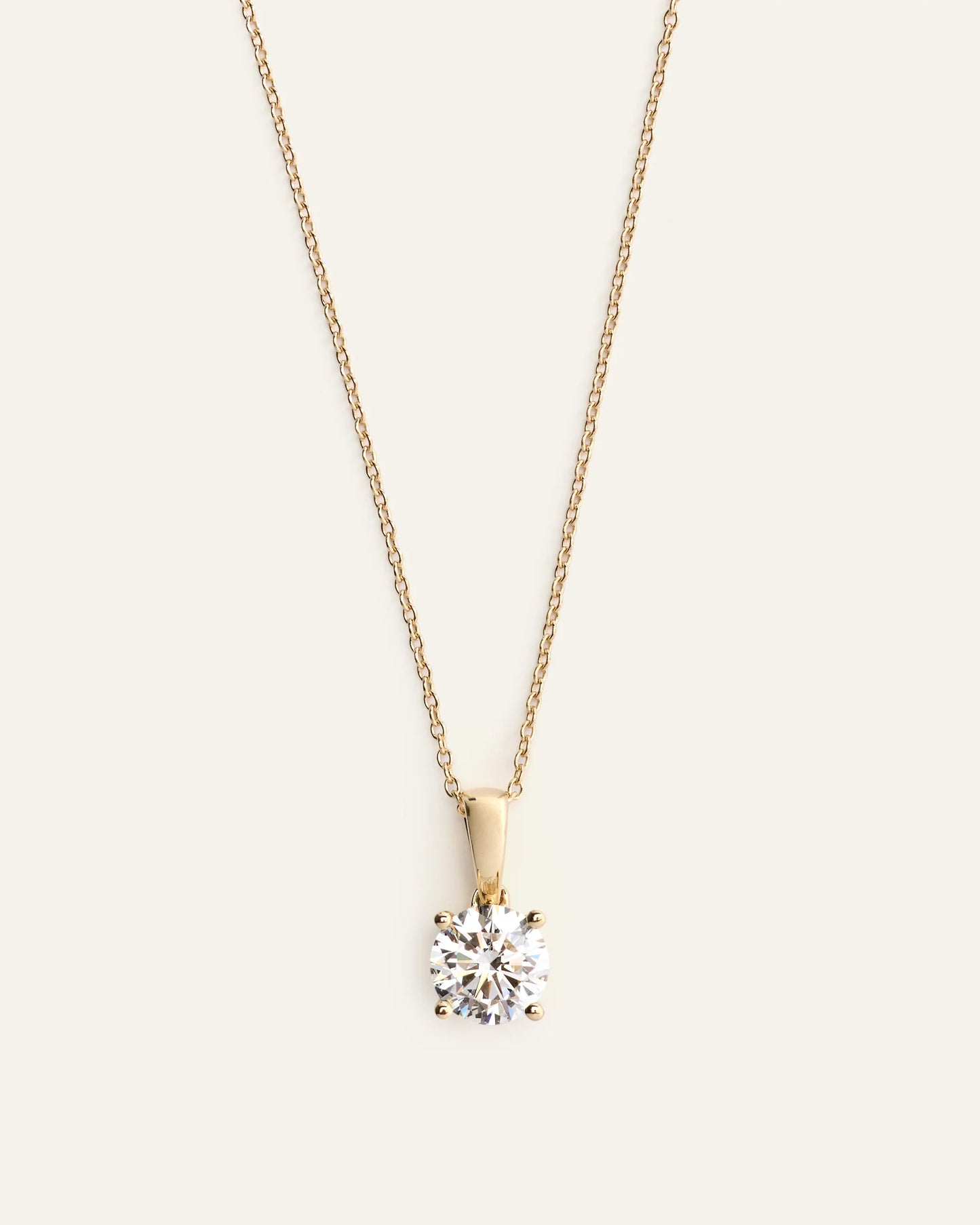14k Gold Lab Grown Diamond Solitaire Pendant - 1ct - One Size / Yellow Gold