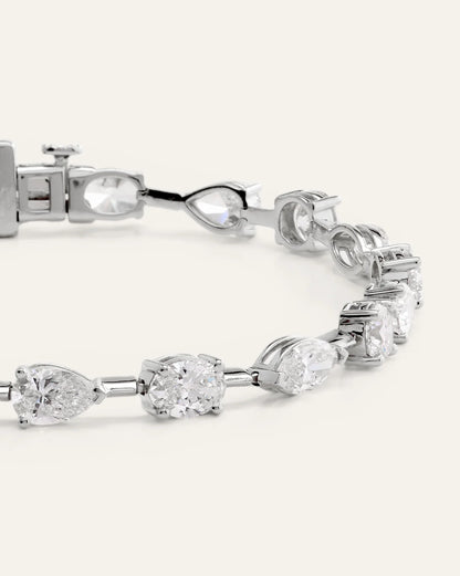 14K Gold Lab Grown Diamond Mixed Shape Tennis Bracelet - 6.5" / Yellow Gold