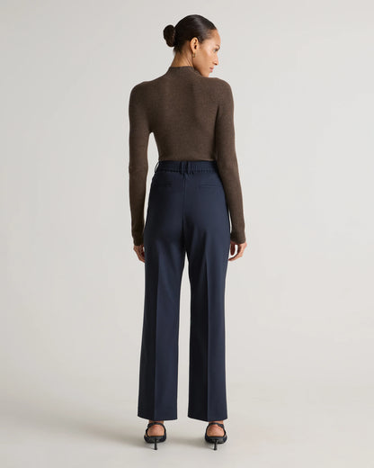 Italian Wool Straight Leg Pants - 0 / Black