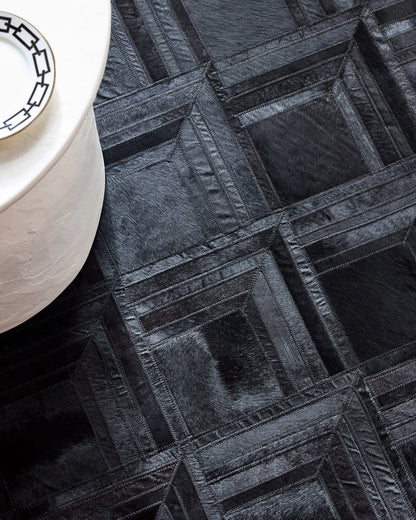 Blocks Hair on Hide Rug - 5' x 8' / Black