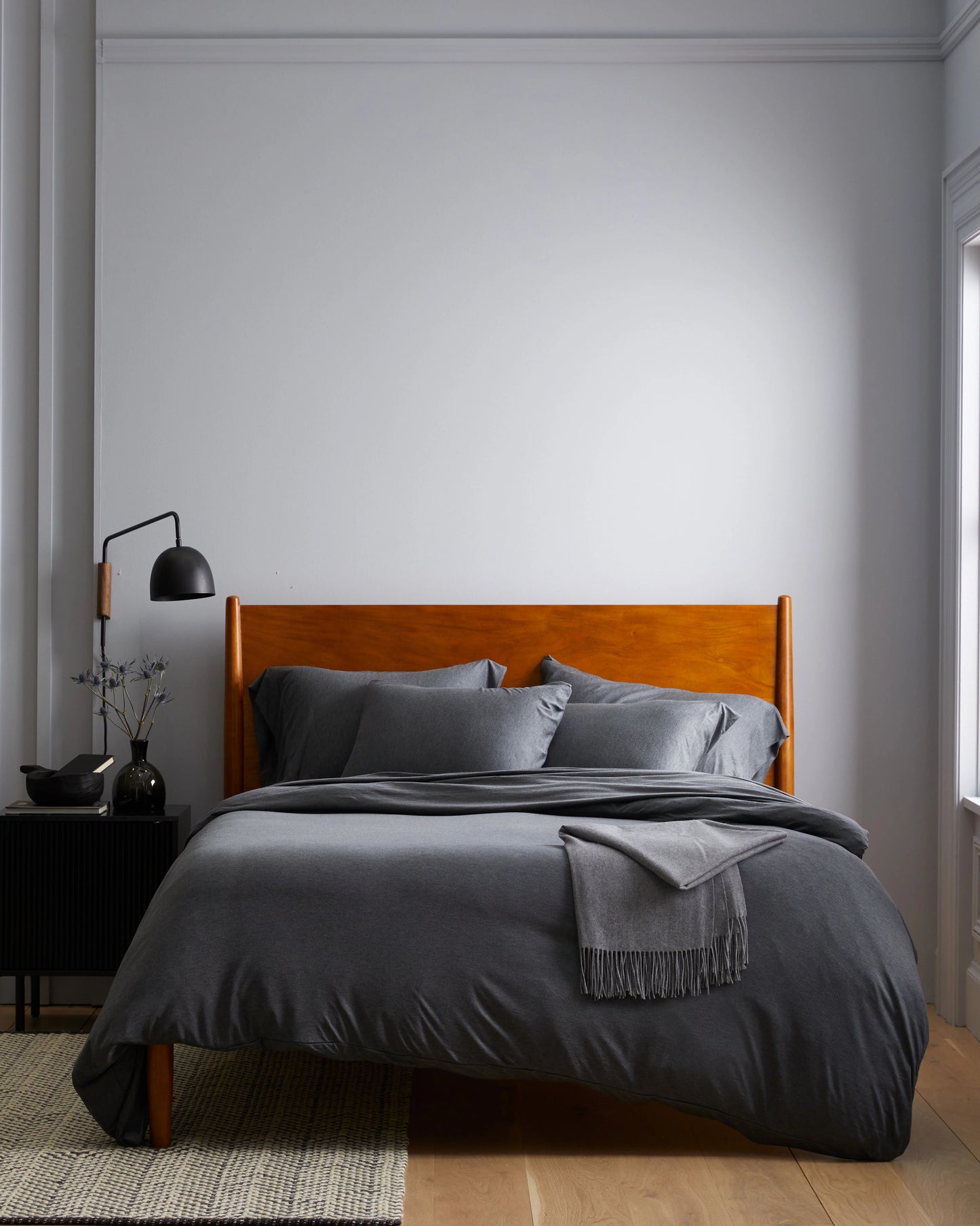 Tencel Jersey Sham Set - Standard / Heather Charcoal