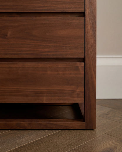 Solid Wood Frame 6-Drawer Dresser - One Size / Walnut Brown