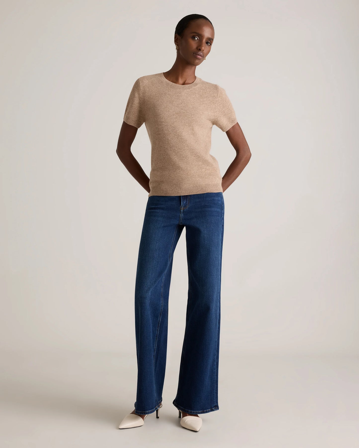 Mongolian Cashmere Tee - XS / Pale Custard Yellow