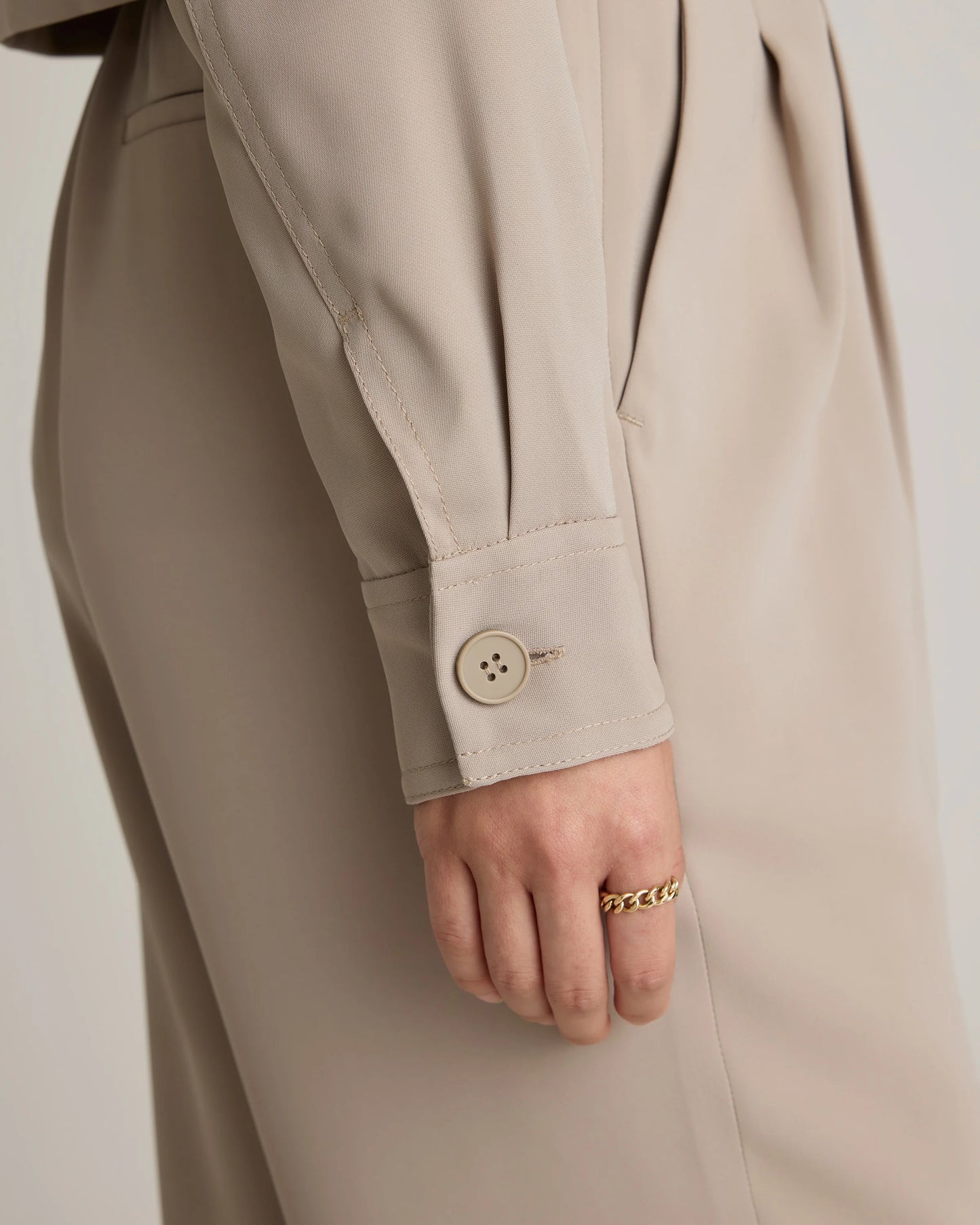 Stretch Crepe Cropped Jacket - XS / Morel