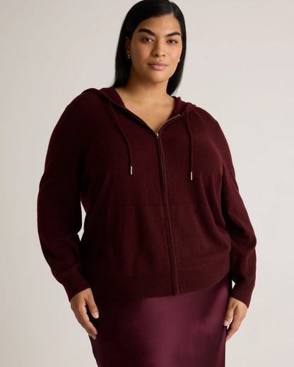 Mongolian Cashmere Full-Zip Hoodie - 1X / True Navy