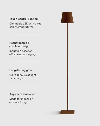 Poldina Pro Rechargeable Floor Lamp by Zafferano - One Size / White