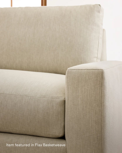 Stillman L Sectional in Performance Basketweave - 116x116 / Flax