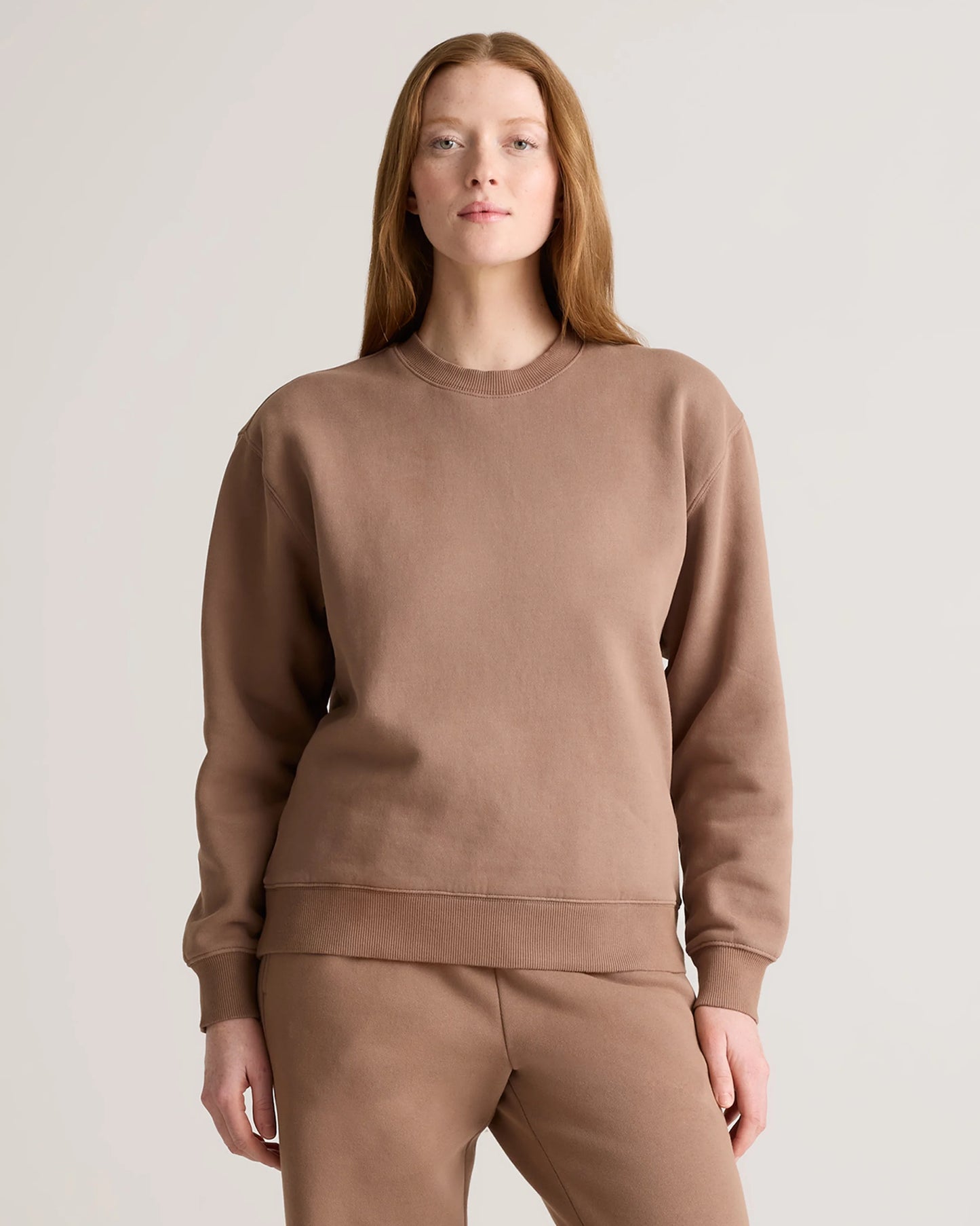 Organic Heavyweight Fleece Crew - XS / Taupe