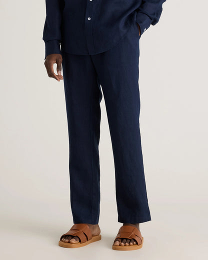 100% European Linen Pants - S / Bayberry Olive