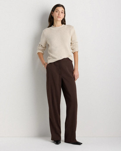 100% Organic Cotton Roll Neck Sweater - XS / Cornflower Mini Stripe