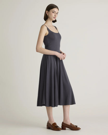 Tencel Jersey Fit & Flare Dress - XS / Dark Olive