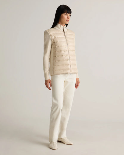 Mixed Media Down and Cashmere Jacket - XS / Oatmilk