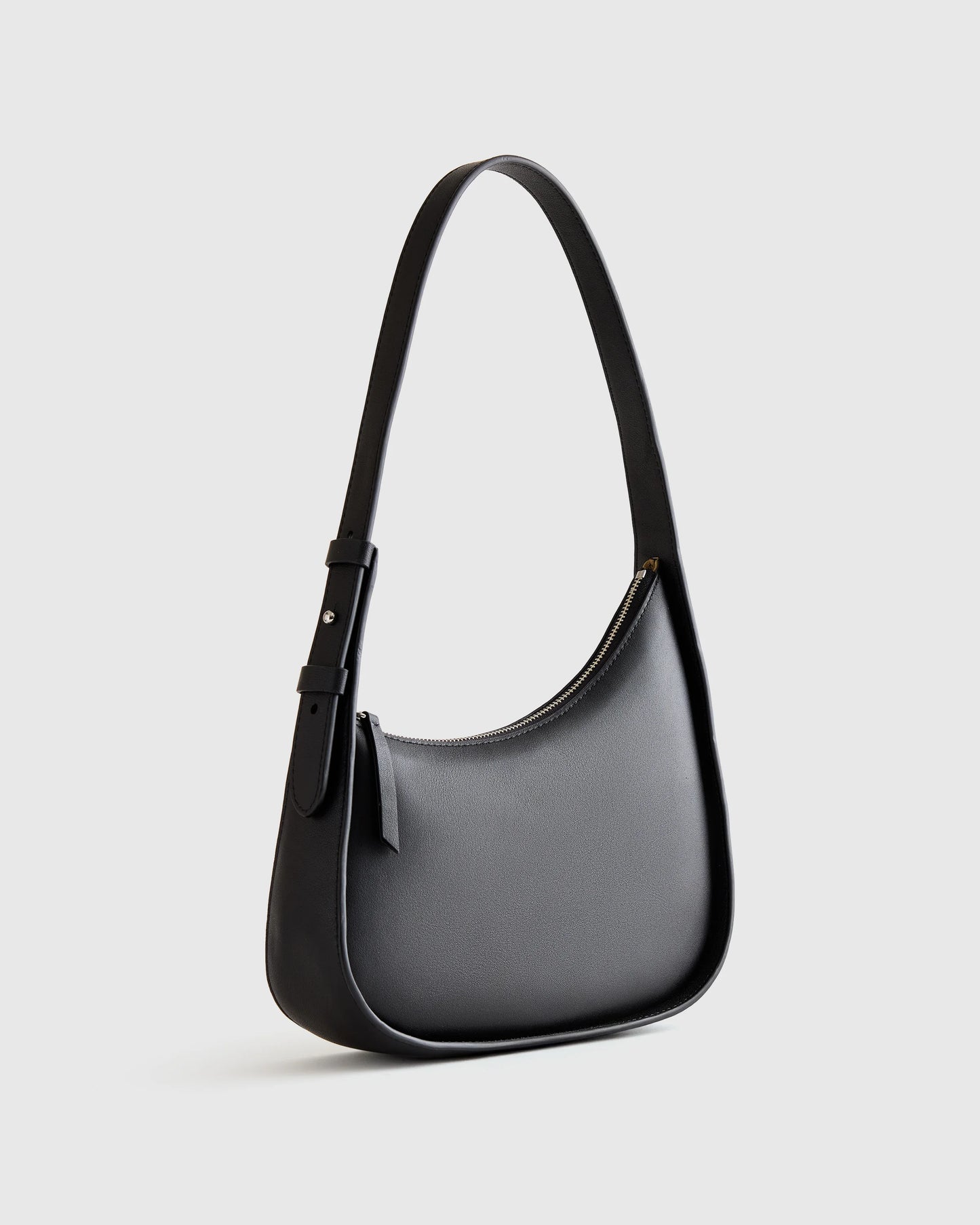 Italian Leather Asymmetrical Mini Shoulder Bag - One Size / Shell Pink