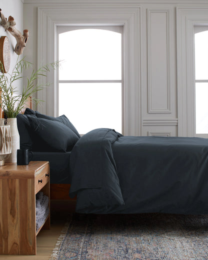 Organic Brushed Cotton Duvet Cover Set - Twin / Toffee