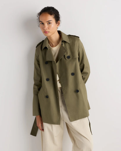 Comfort Stretch Short Trench Coat - XS / Coffee Bean Brown