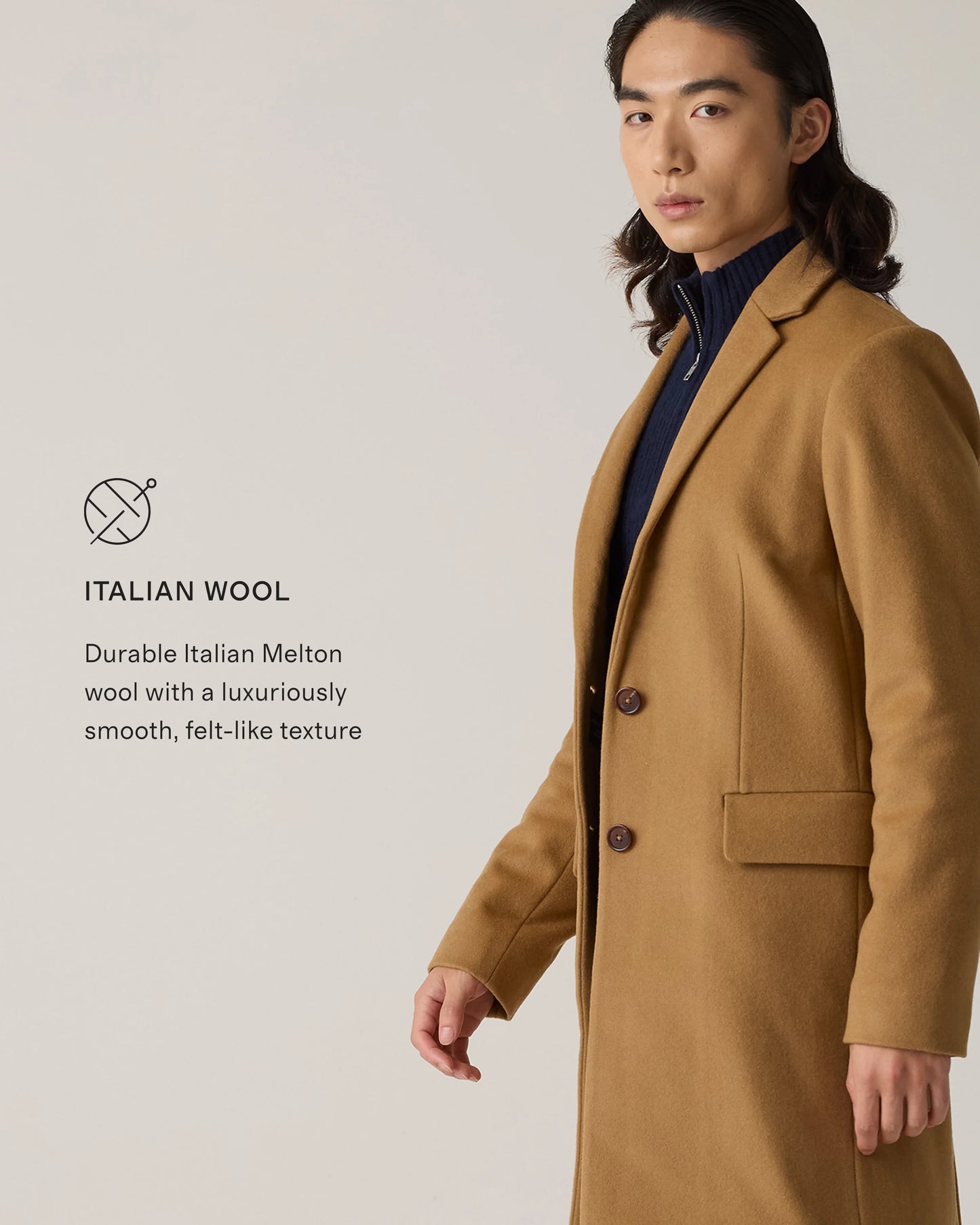 Italian Wool Overcoat - S / Heather Charcoal