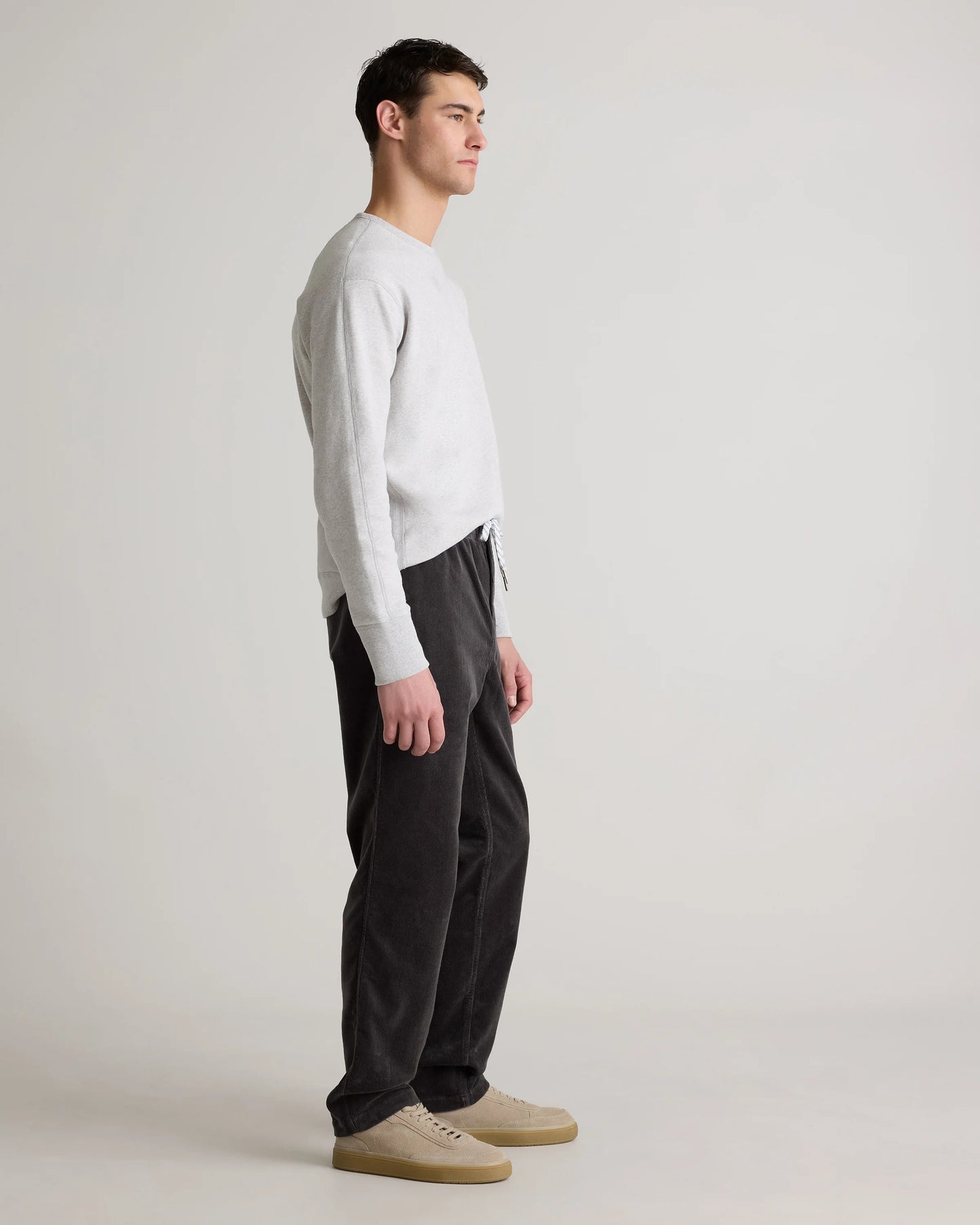 Organic Stretch Corduroy Drawstring Trousers - S / Storm Blue