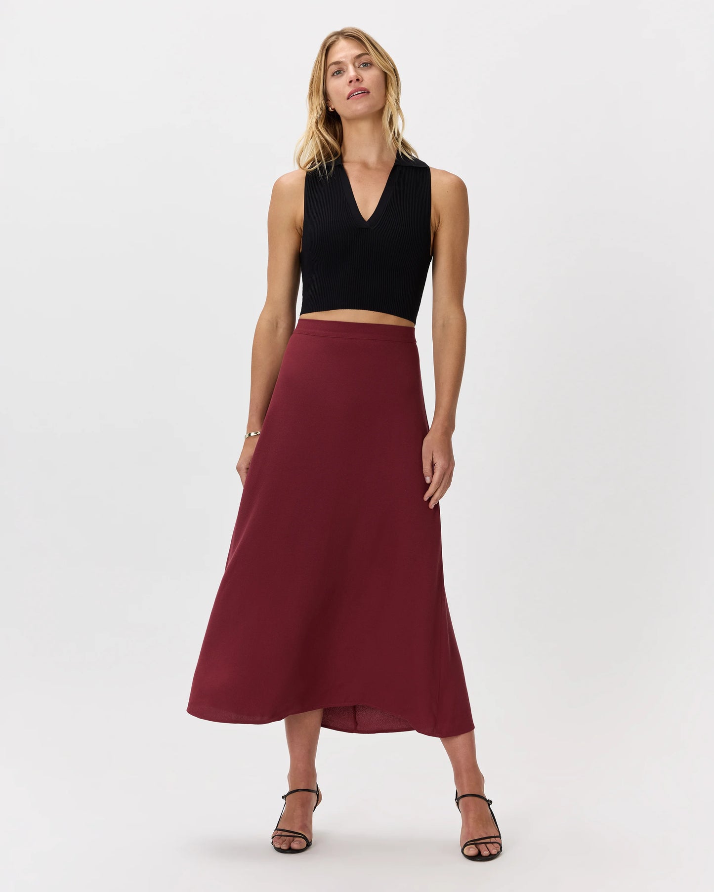 Lightweight Crepe Slip Skirt - XS / Moonstone Blue