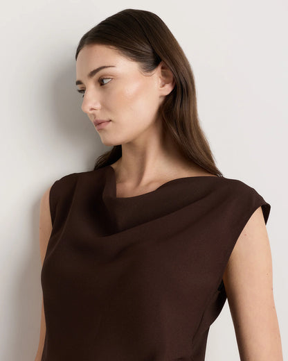 Draped Matte Cowl Neck Tank - XS / Porcelain Ivory