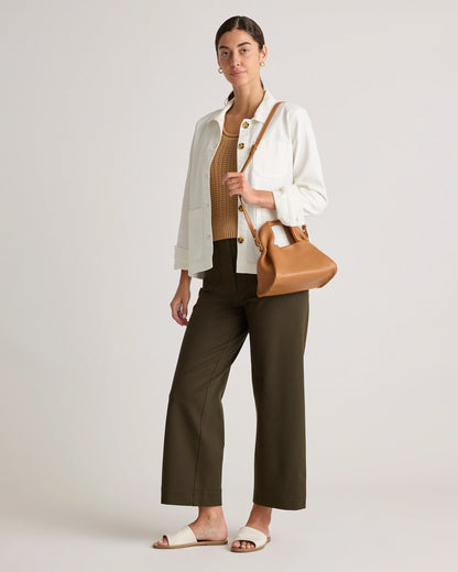 Italian Leather Trapeze Crossbody - One Size / Moonstone Blue