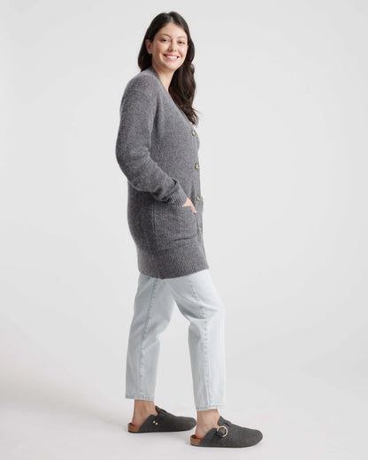 Baby Alpaca-Wool Oversized Cardigan - XS / Black
