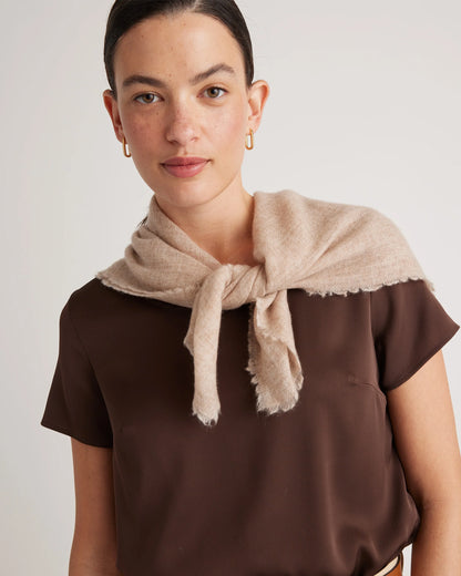 Mongolian Cashmere Square Scarf - One Size / Rich Burgundy