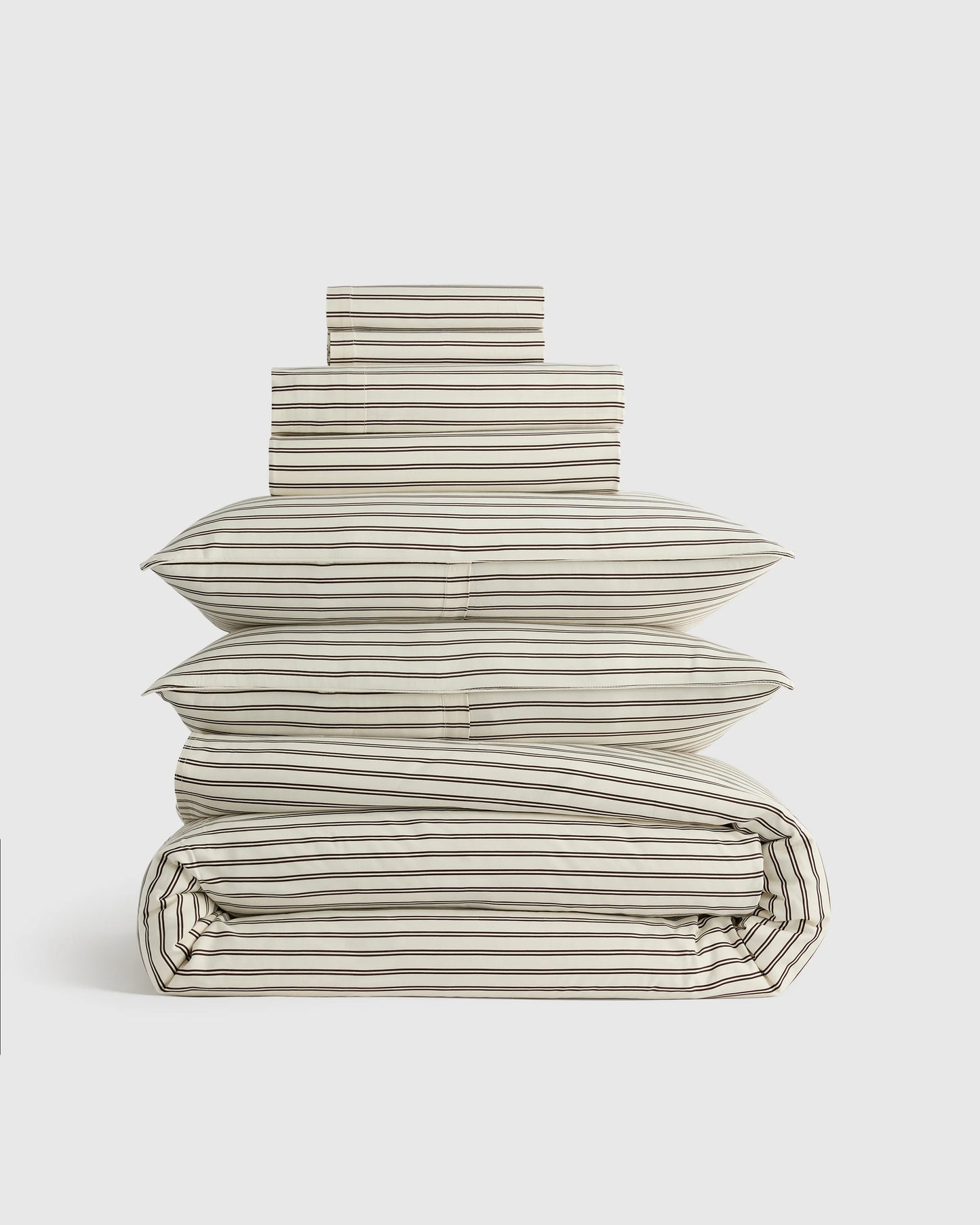 Bamboo Stripe Deluxe Bedding Bundle - Twin / Double Stripe Espresso