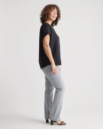 100% Organic Cotton Gauze Roll Sleeve Shirt - XS / Spiced Orange