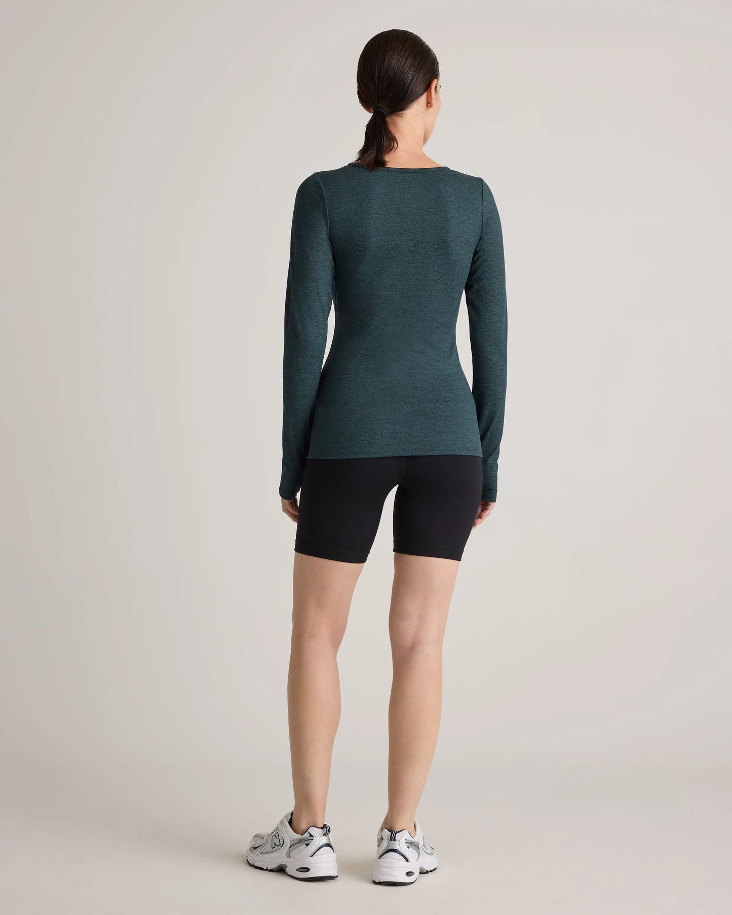 Ultra-Soft Fitted Long Sleeve Top - XS / Heather Navy