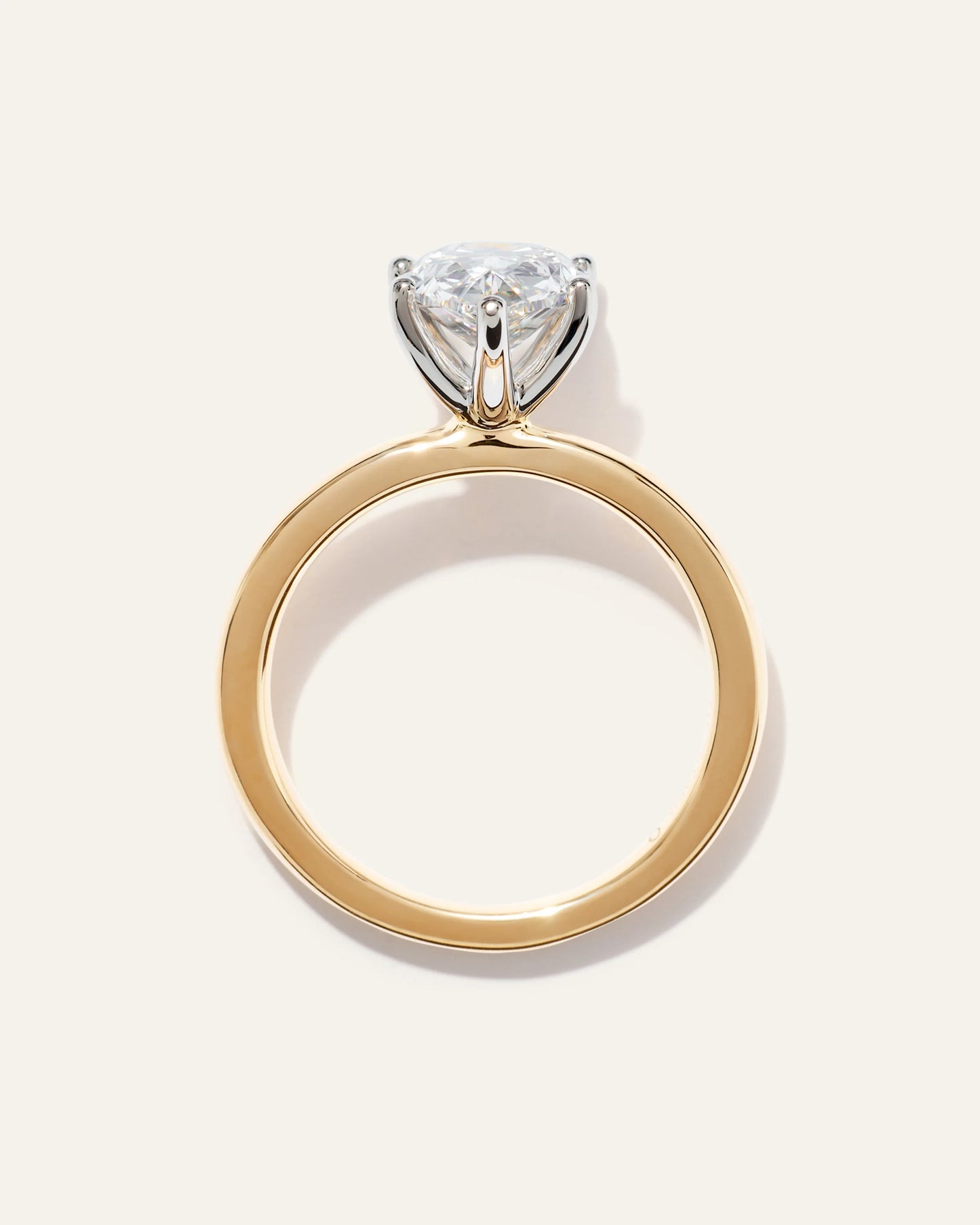 Lab Grown Diamond Pear Comfort Fit Engagement Ring - 2.5ct - 4 / Yellow Gold
