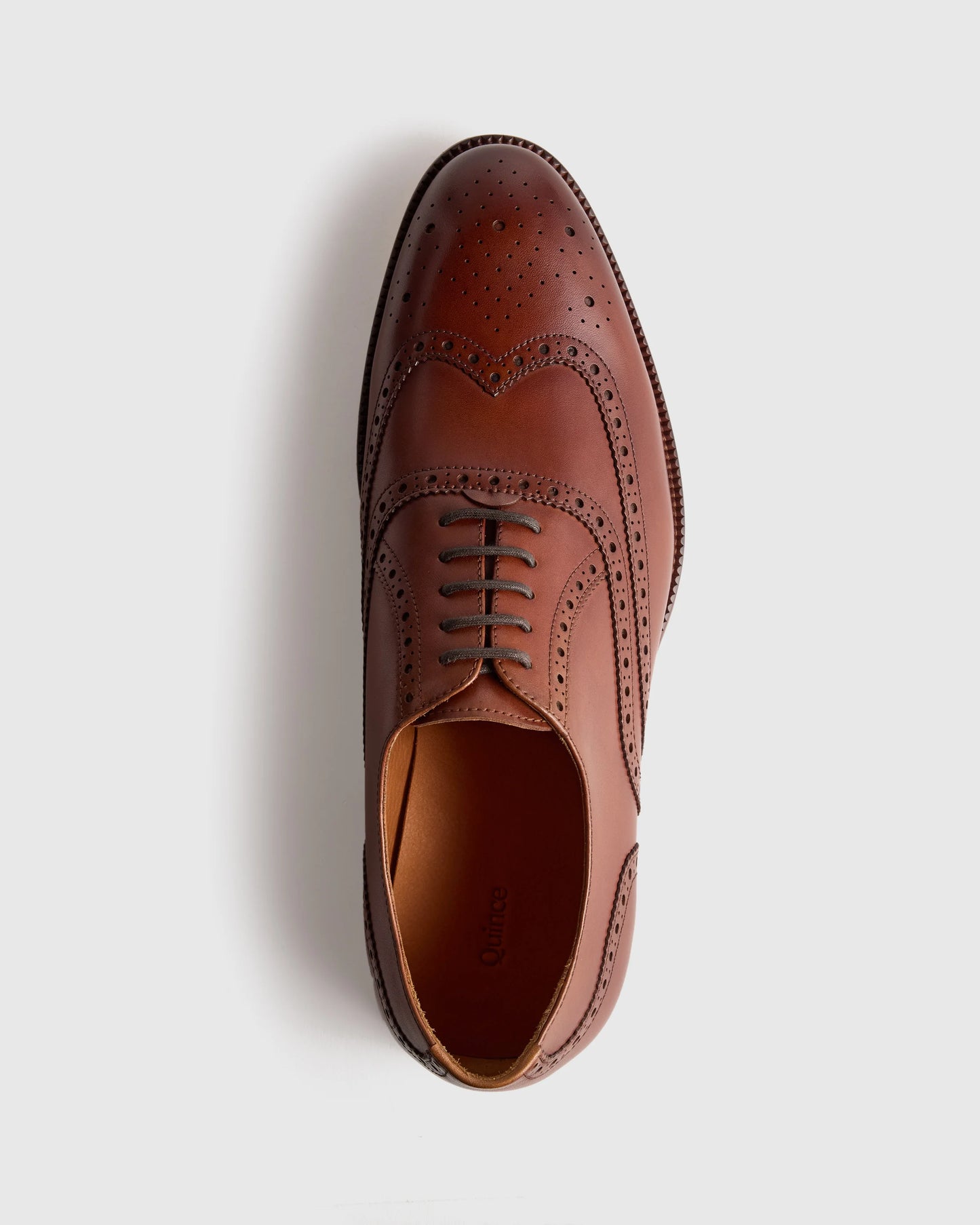 Italian Leather Wingtip Oxford - 7 / Cognac