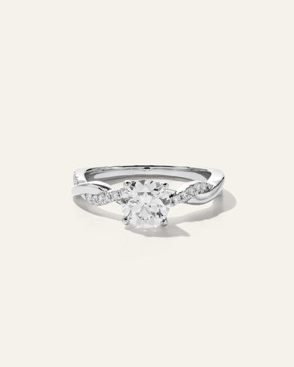 Lab Grown Diamond Round Twisted Engagement Ring - 1ct - 4 / Yellow Gold