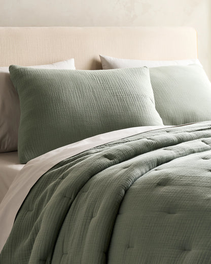 Organic Cotton Gauze Dream Quilt - Twin / Dried Sage