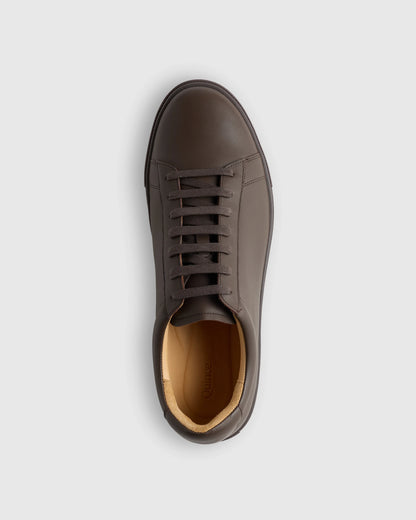Italian Leather Everyday Sneaker - 7 / Black/Black