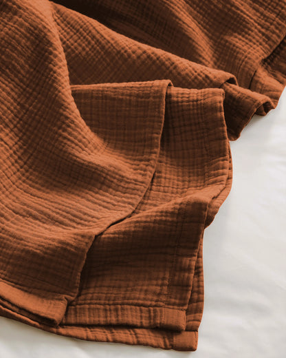 Organic Cotton Gauze Blanket - Full/Queen / Dried Sage