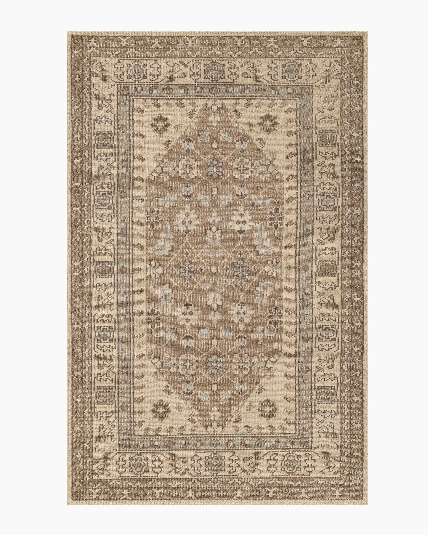 Pierce Hand-Knotted Wool Rug - 5' x 8' / Beige Multi