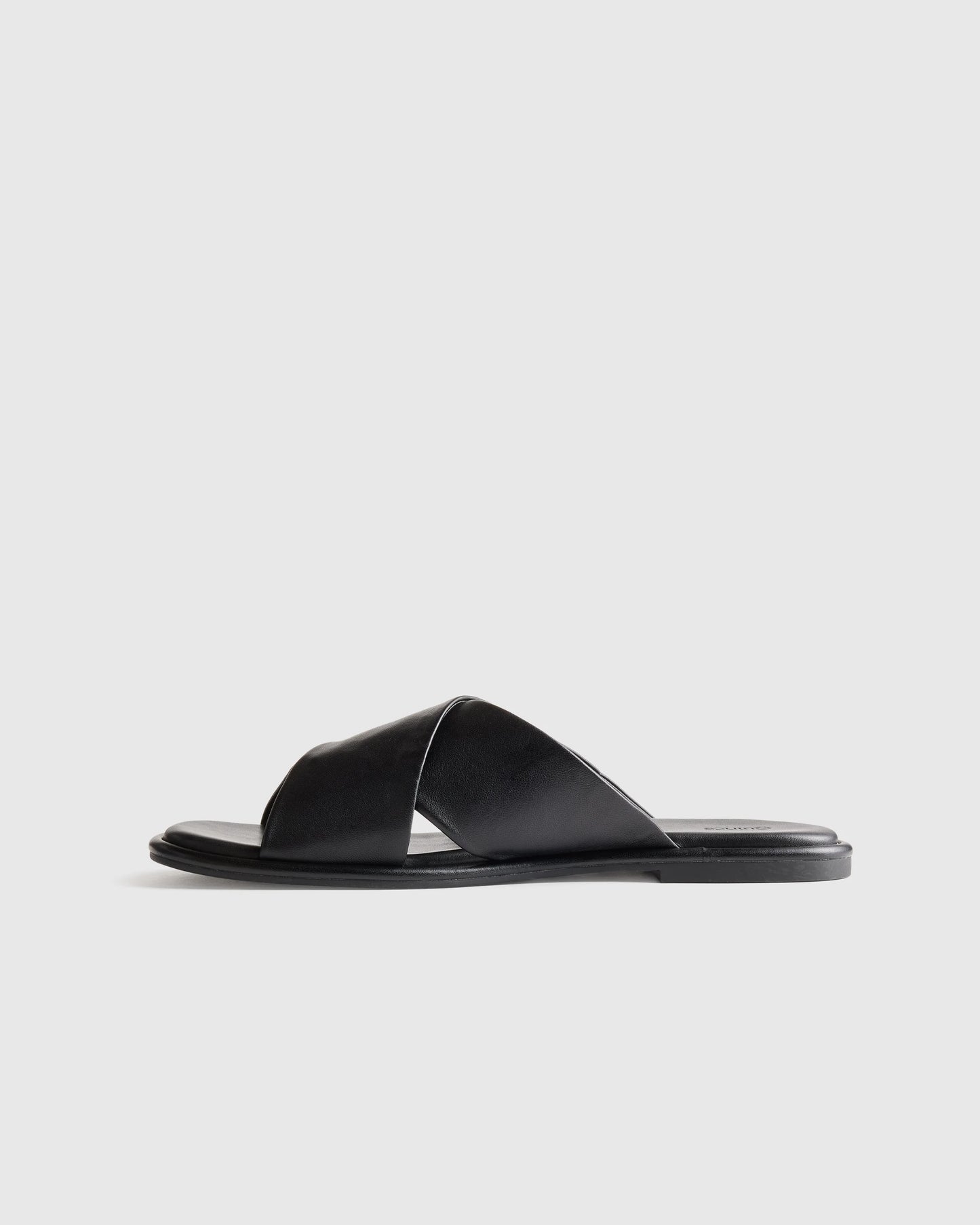 Italian Leather Crossover Slide - 5 / Cognac