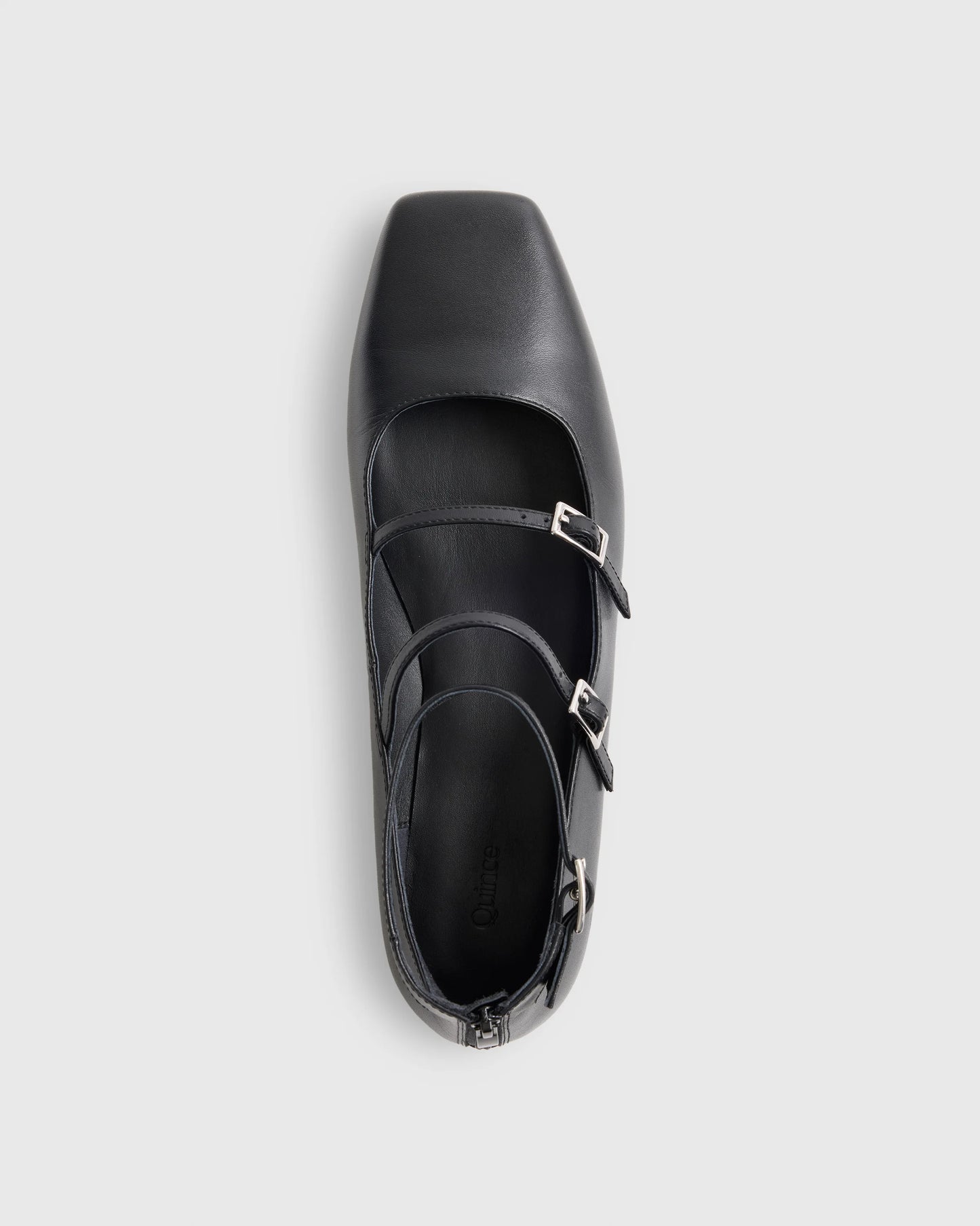 Italian Leather Strappy Ballet Flat - 5 / Black