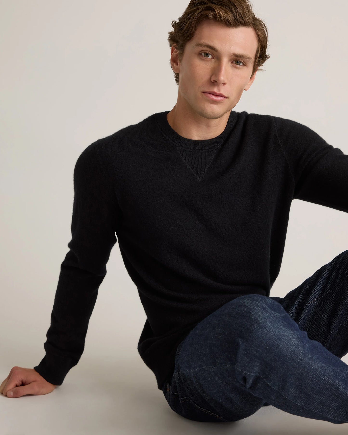 Mongolian Cashmere Sweatshirt - S / Black