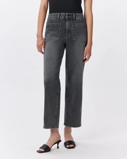 Bella Stretch Patch Pocket Wide Leg Jeans - 24 / Deep Sea Blue