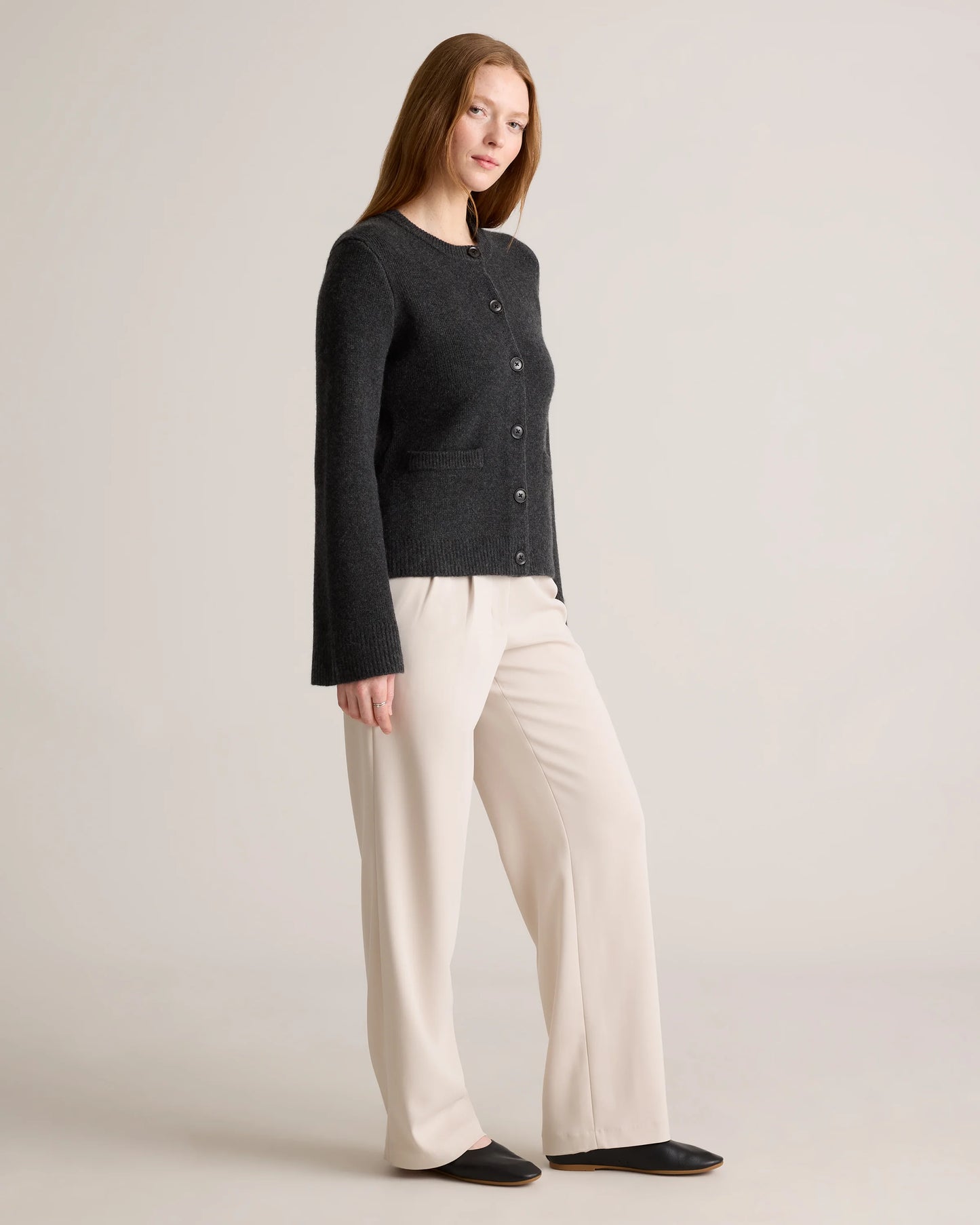 Mongolian Cashmere Structured Cardigan - XS / Oatmeal