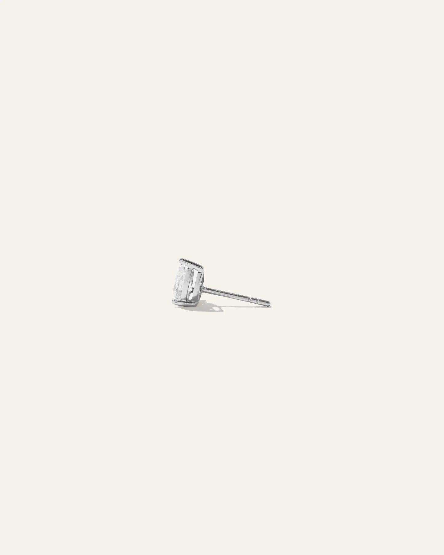 14k Gold Lab Grown Diamond Pear Solitaire Studs - 1ctw - One Size / White Gold