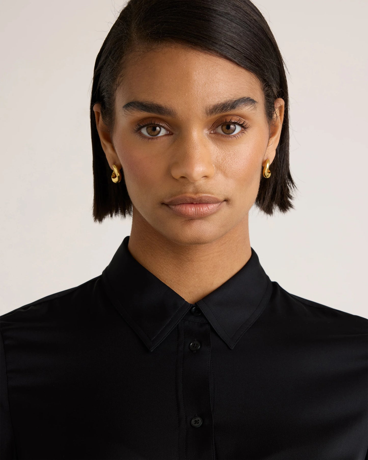 Washable Stretch Silk Blouse - XS / Moonstone Blue
