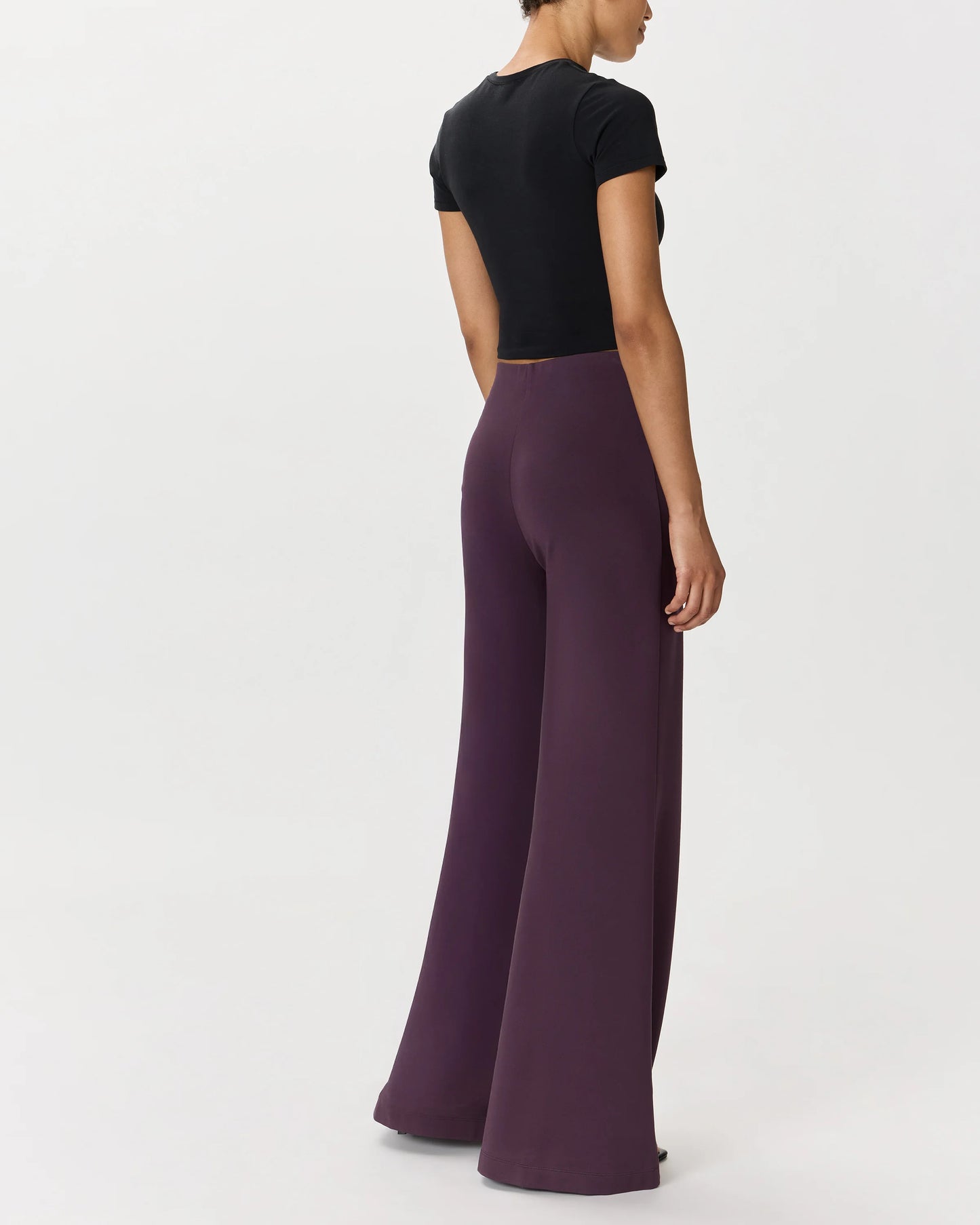Ultra-Stretch Ponte Super Wide Leg Pants - XS / Black